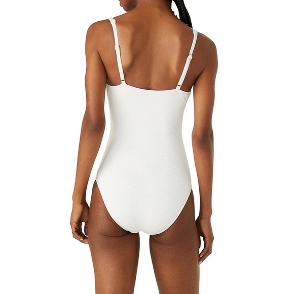 Kate Spade Swimwear, Scallop V-Neck One Piece Swimsuit, Ivory Large NWT - Picture 2 of 12